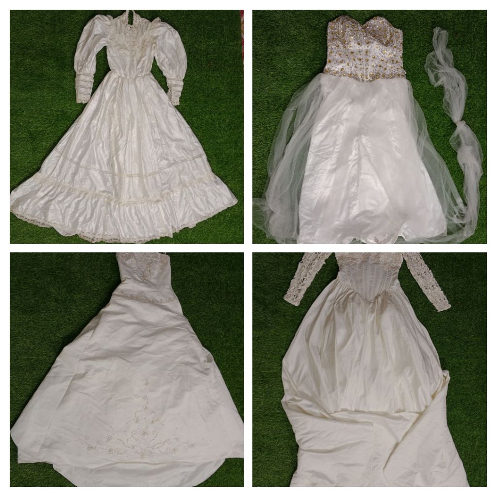 4 pcs of white Bridal wedding dress and 2 piece of casual dress for women