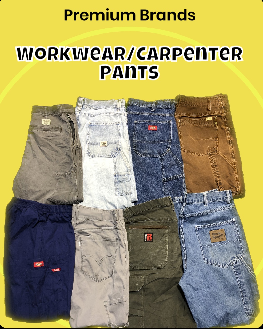 Top Brands Workwear Pants Including Carhartt, Dickies, Red Kap, and Other Brands