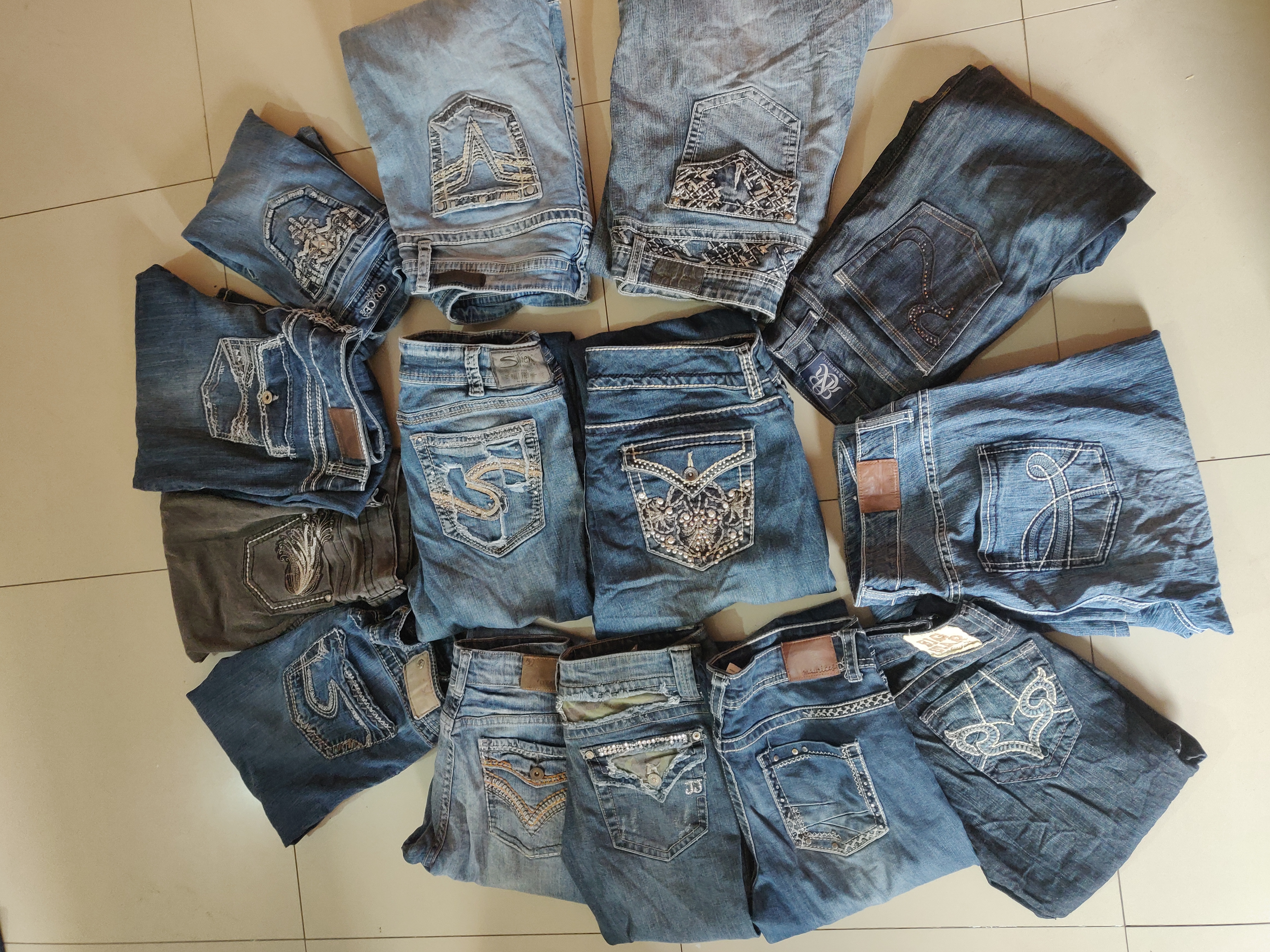 Y2k rhinestone jeans